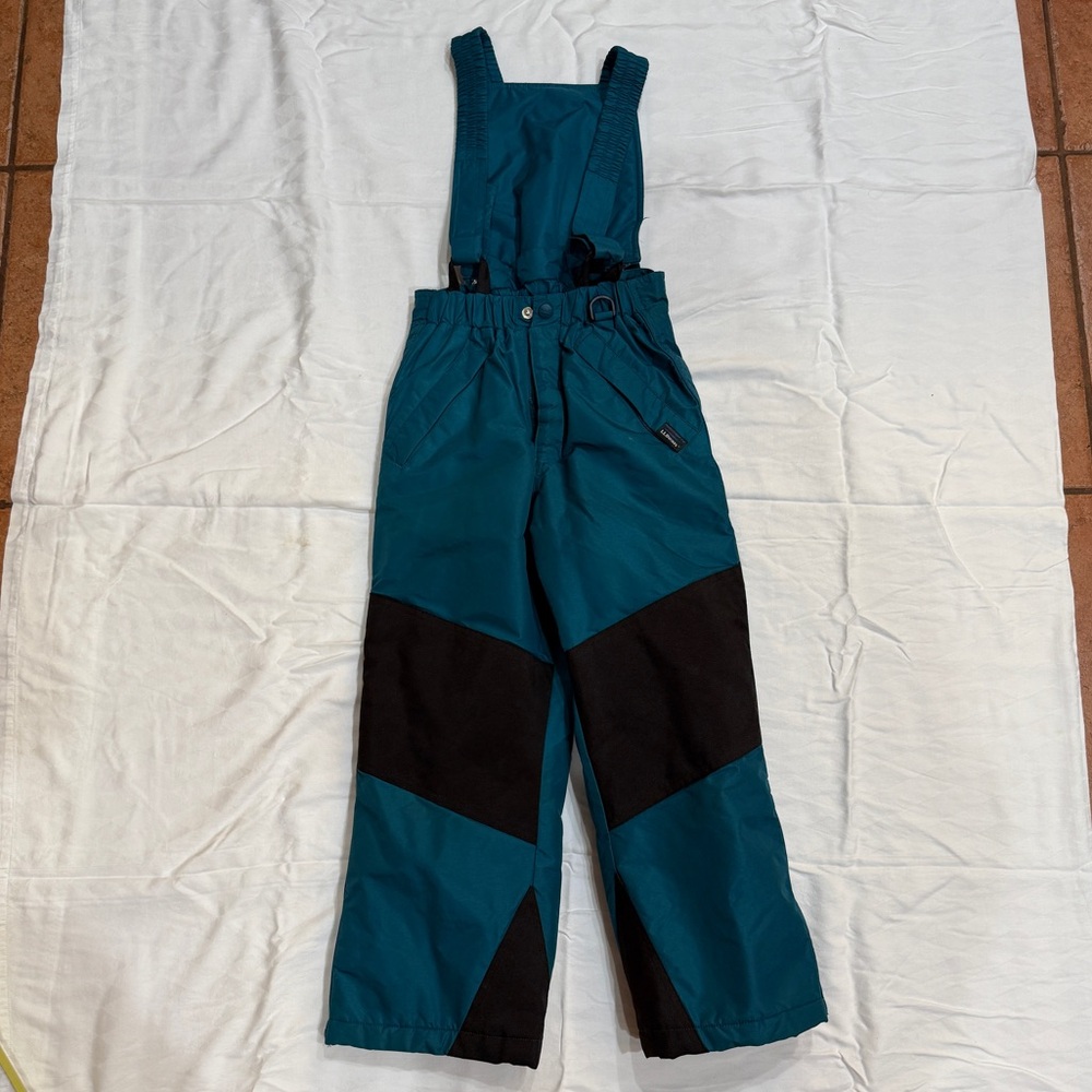 L.L. Bean Teal and Black Kids Ski Bibs